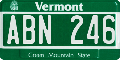 VT license plate ABN246