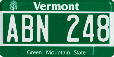 VT license plate ABN248