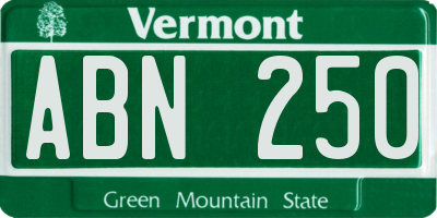 VT license plate ABN250