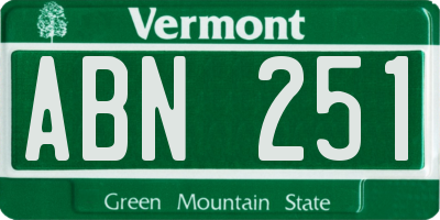 VT license plate ABN251