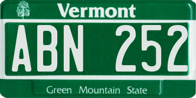VT license plate ABN252