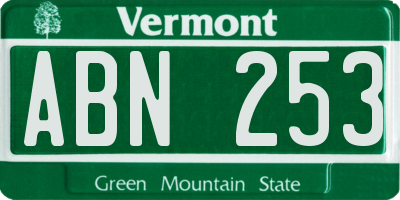 VT license plate ABN253