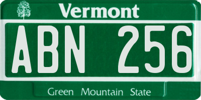 VT license plate ABN256