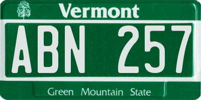 VT license plate ABN257