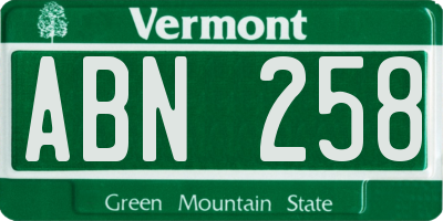 VT license plate ABN258