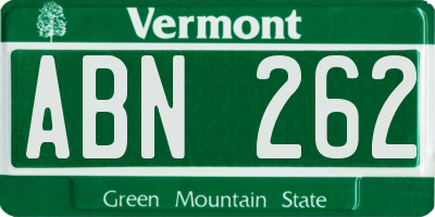 VT license plate ABN262