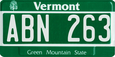 VT license plate ABN263