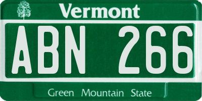 VT license plate ABN266