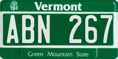 VT license plate ABN267