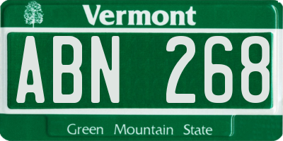 VT license plate ABN268