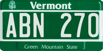 VT license plate ABN270