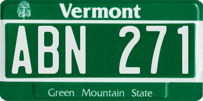 VT license plate ABN271