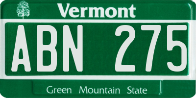 VT license plate ABN275