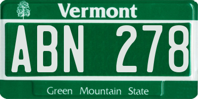 VT license plate ABN278