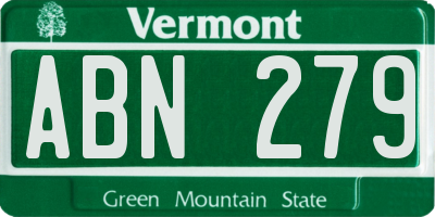 VT license plate ABN279