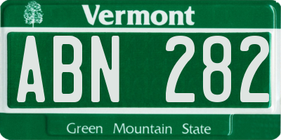 VT license plate ABN282