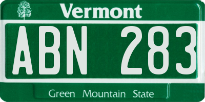 VT license plate ABN283