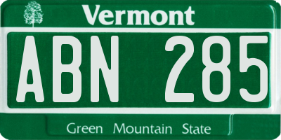 VT license plate ABN285