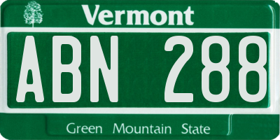 VT license plate ABN288