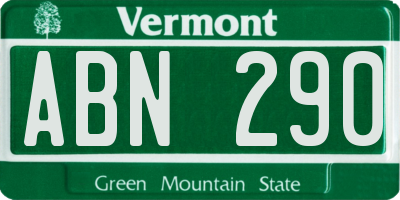 VT license plate ABN290