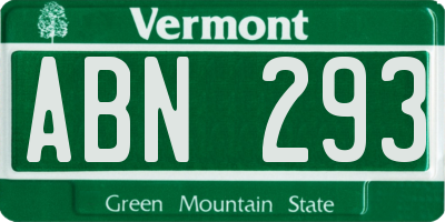 VT license plate ABN293