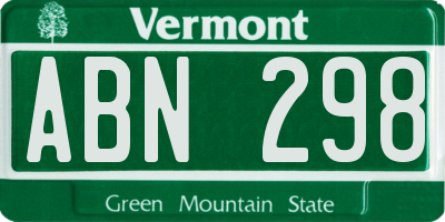 VT license plate ABN298