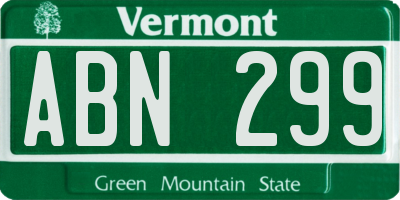 VT license plate ABN299