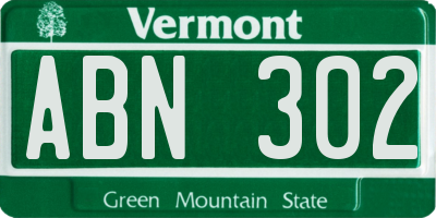 VT license plate ABN302