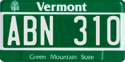 VT license plate ABN310