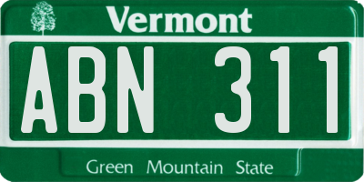 VT license plate ABN311