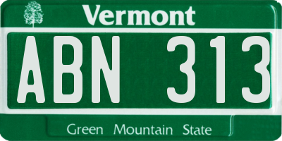 VT license plate ABN313