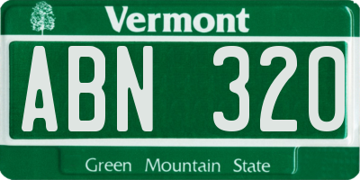 VT license plate ABN320