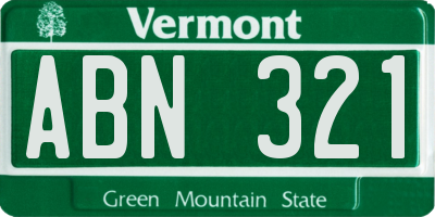 VT license plate ABN321