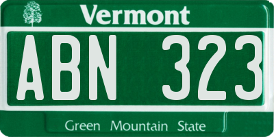 VT license plate ABN323