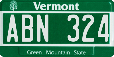 VT license plate ABN324