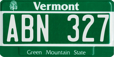 VT license plate ABN327