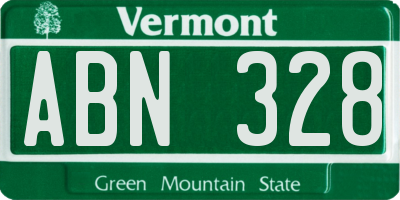 VT license plate ABN328