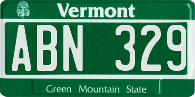 VT license plate ABN329