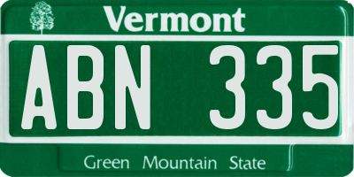 VT license plate ABN335