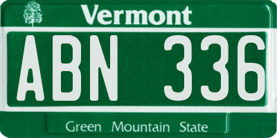 VT license plate ABN336