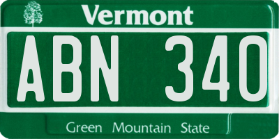 VT license plate ABN340