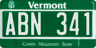 VT license plate ABN341