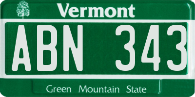 VT license plate ABN343