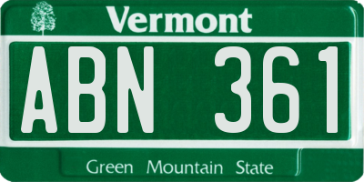 VT license plate ABN361