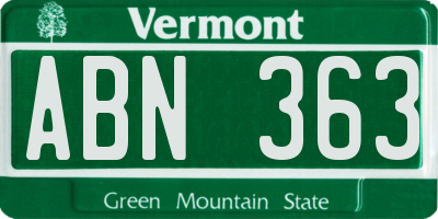 VT license plate ABN363