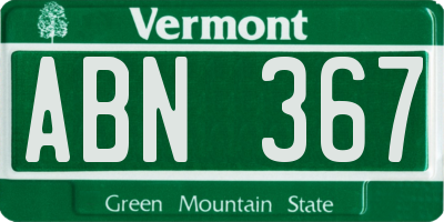 VT license plate ABN367