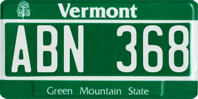 VT license plate ABN368