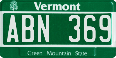 VT license plate ABN369