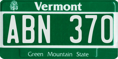 VT license plate ABN370