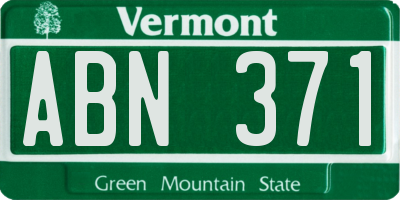 VT license plate ABN371